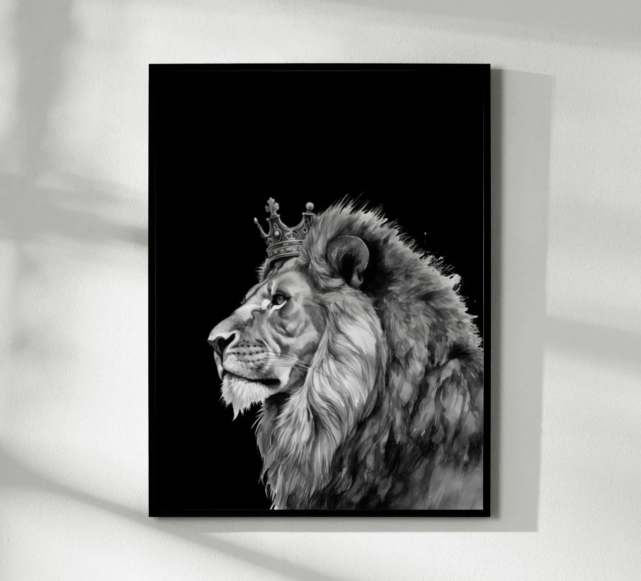 Leeuwenkoning met kroon Variant 7 poster van Yaso Design & Art