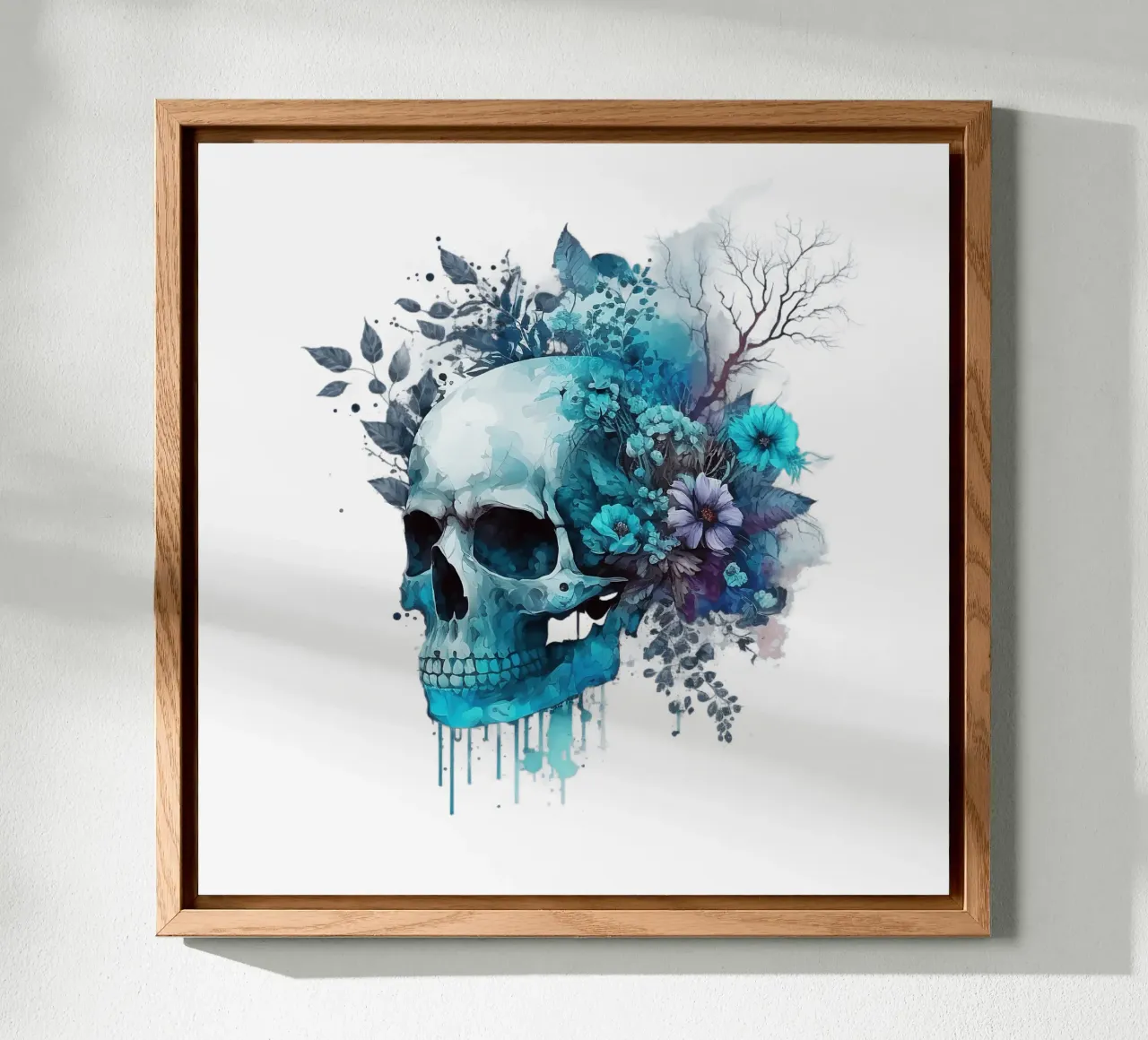 Cranio colorato con fiori alluminio dibond da Yaso Design & Art