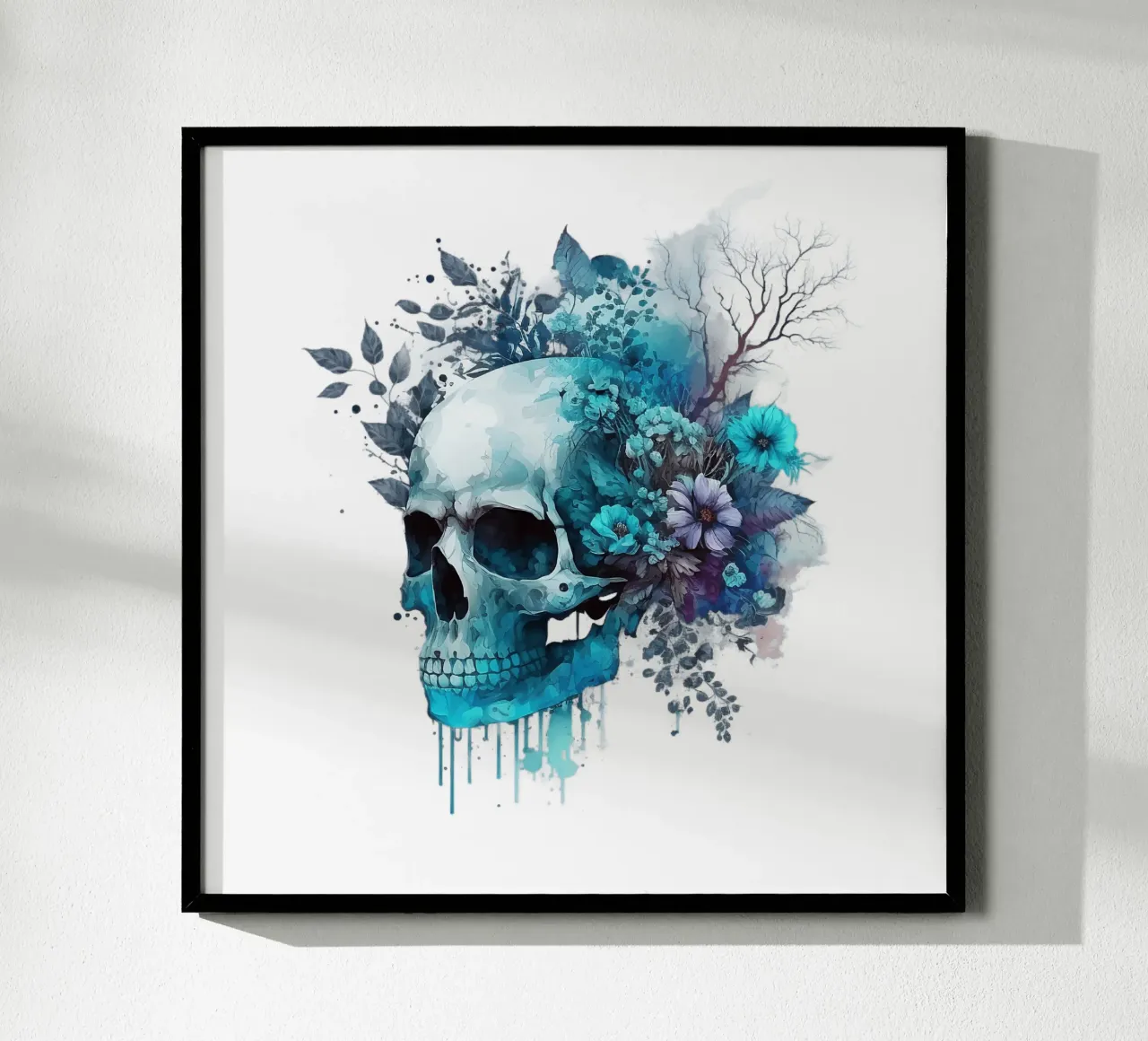 Cranio colorato con fiori poster da Yaso Design & Art