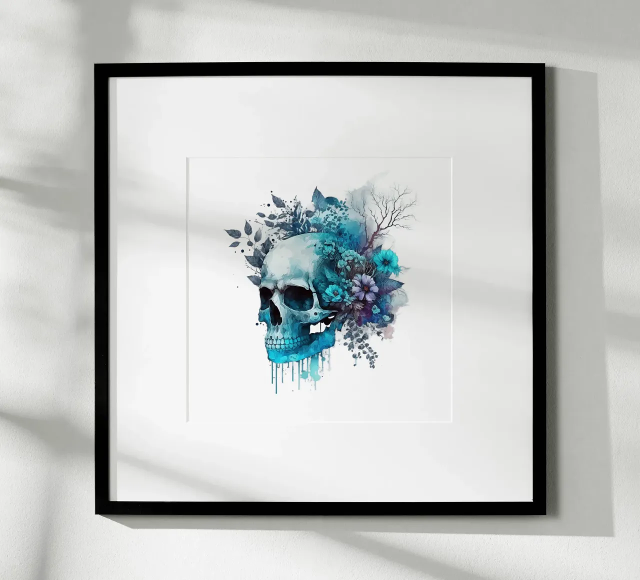 Cranio colorato con fiori poster da Yaso Design & Art