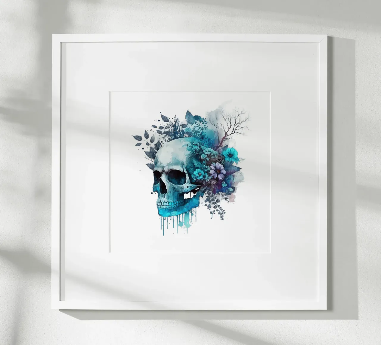 Cranio colorato con fiori poster da Yaso Design & Art