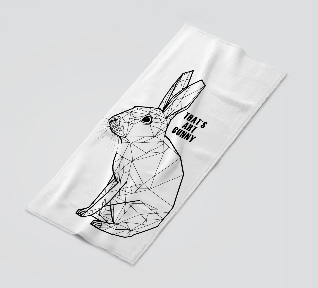 That's Art Bunny | Line art with a wink beach towel by Autofocus