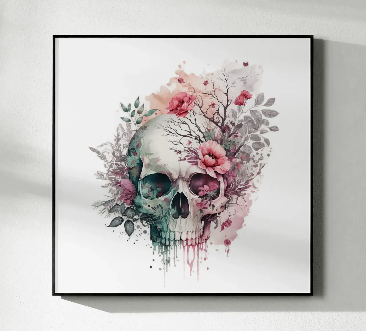 Cranio colorato con fiori plexiglass da Yaso Design & Art