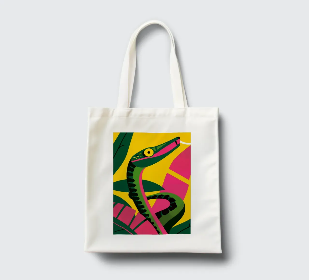 Abstract jungle snake with a bite tote bag by Autofocus