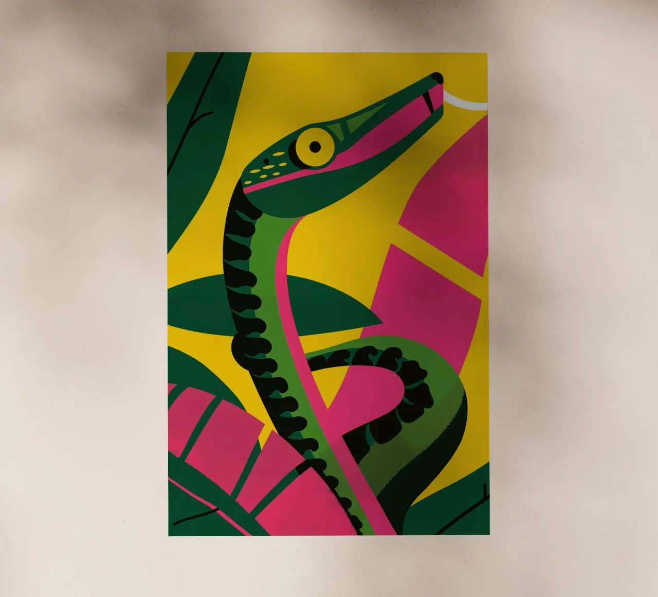 Serpiente de la selva abstracta con una mordedura lámina retroiluminada de Autofocus