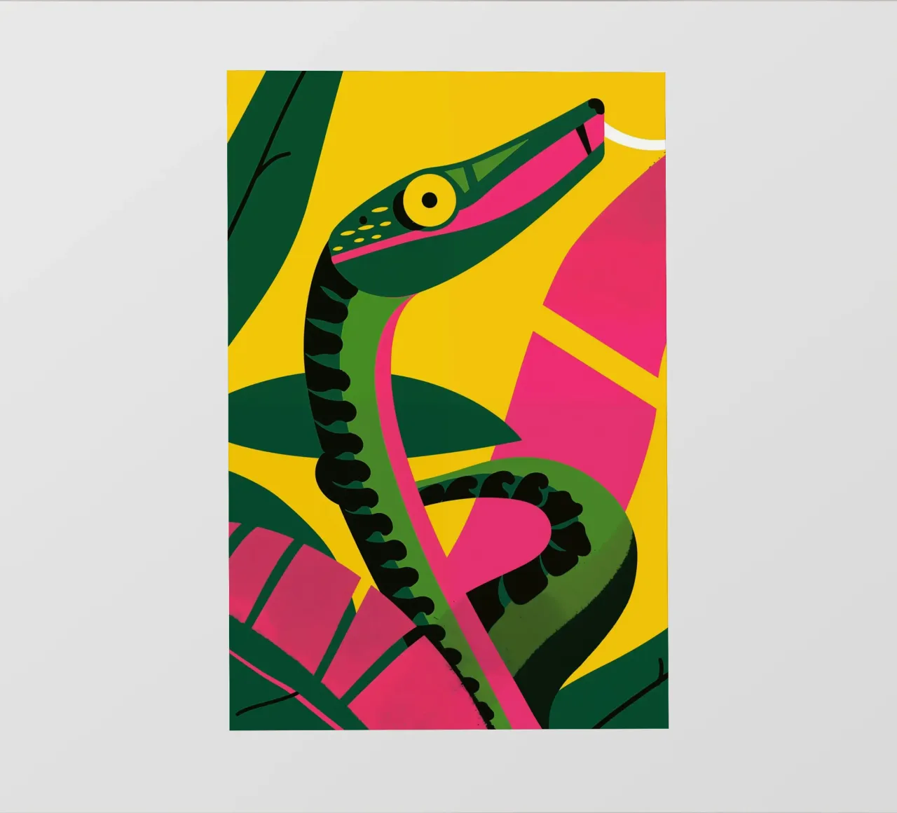 Serpent abstrait de la jungle avec morsure papier peint photo de Autofocus
