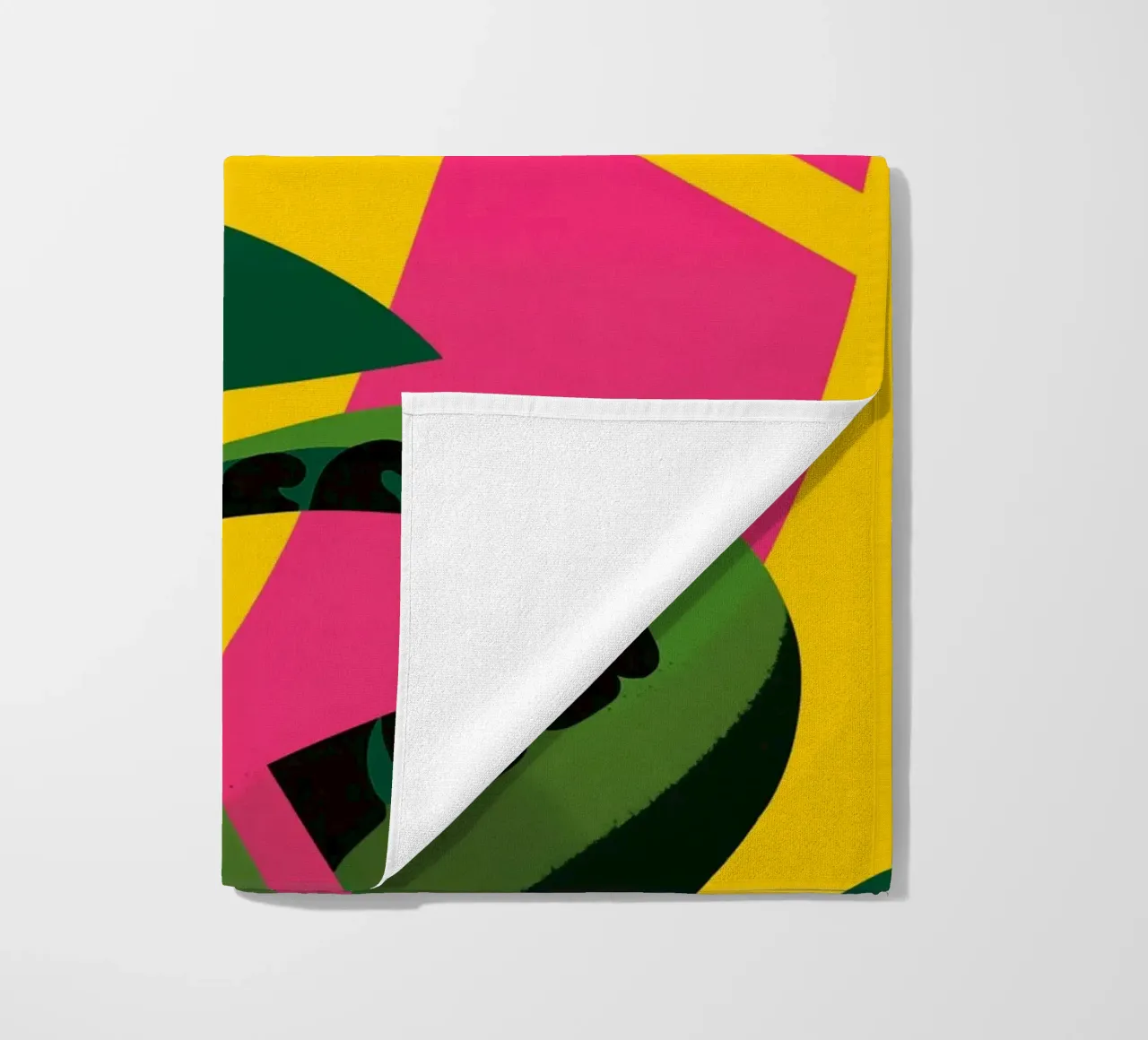 Abstract jungle snake with a bite beach towel by Autofocus