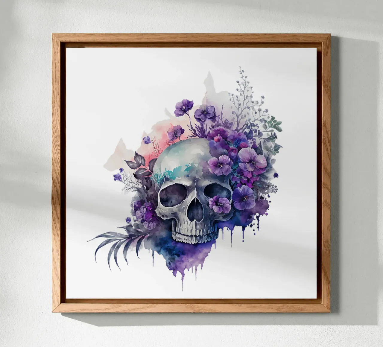 Cranio colorato con fiori alluminio dibond da Yaso Design & Art