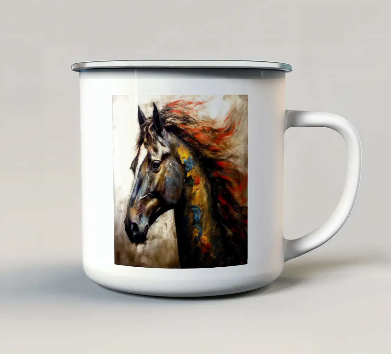 Arte del cavallo magico tazza in smalto da Justyna Jaszke JBJart