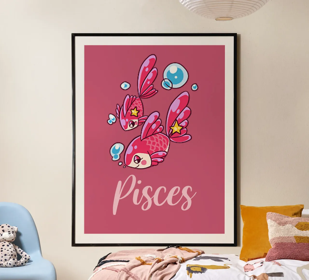 Pisces poster con telaio in plastica da Kiroiharu