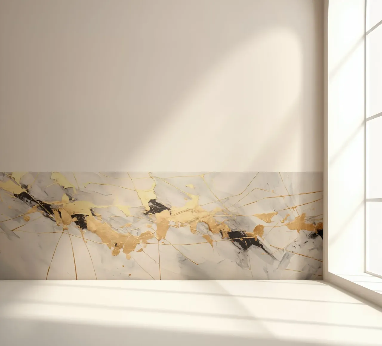 ABSTRAKTE KUNST Spruzzi d'oro carta da parati fotografica da Melanie Viola