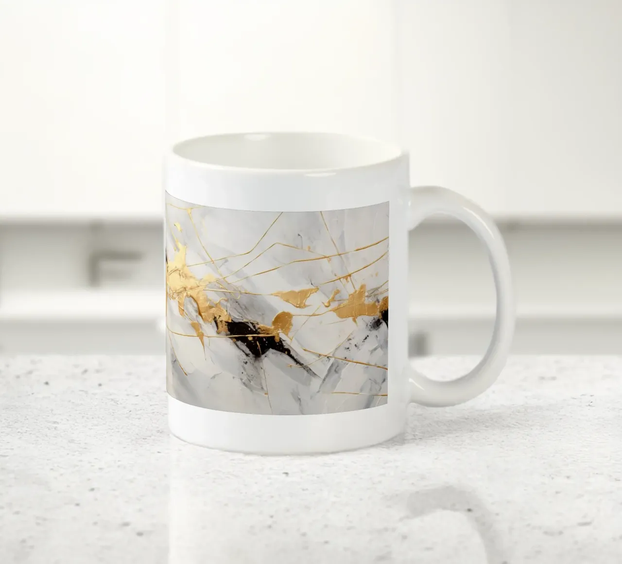 ABSTRAKTE KUNST Spruzzi d'oro tazza in ceramica da Melanie Viola