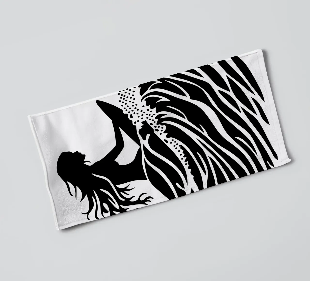 Minimalist surfer in the waves Logo towel by Autofocus
