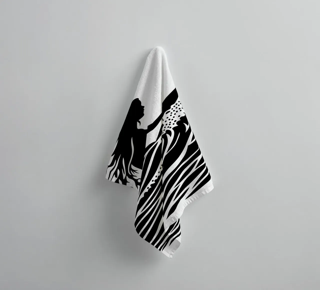 Minimalist surfer in the waves Logo towel by Autofocus