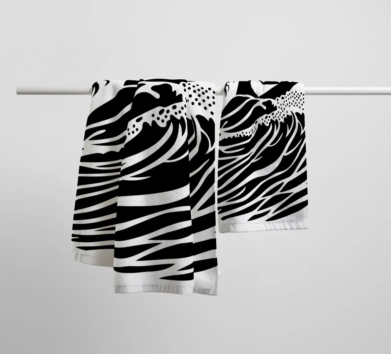 Minimalist surfer in the waves Logo towel by Autofocus