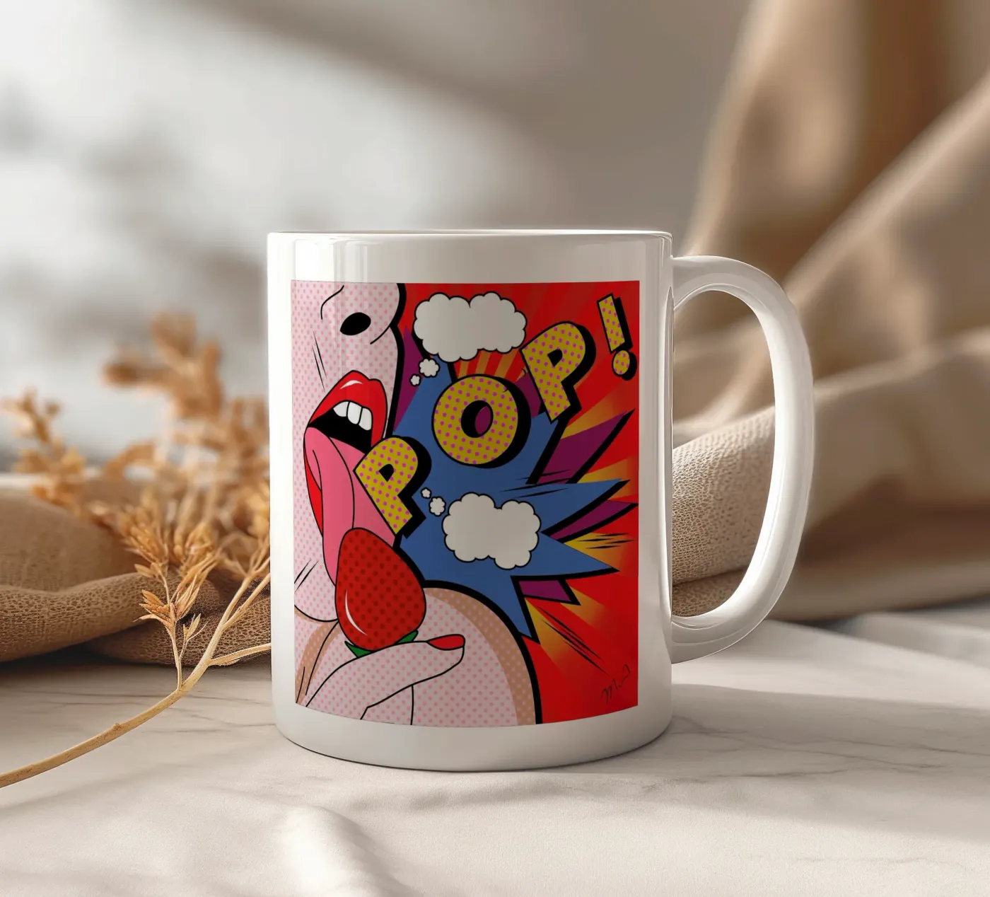 Pop ceramic mug by Mark Ashkenazi