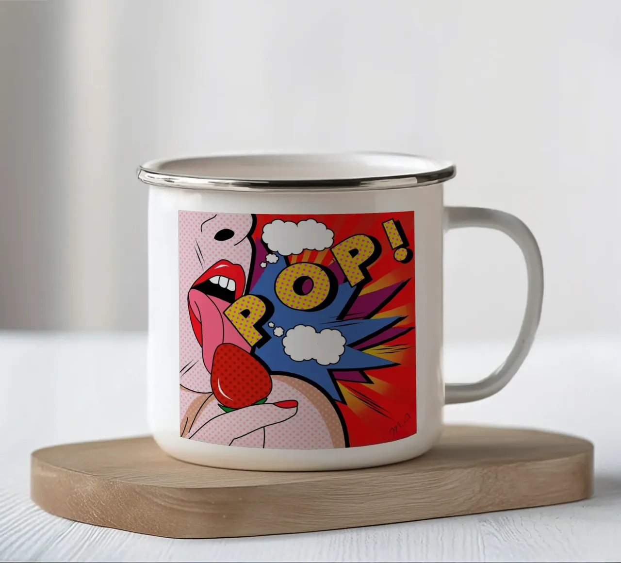 Pop taza de esmalte de Mark Ashkenazi