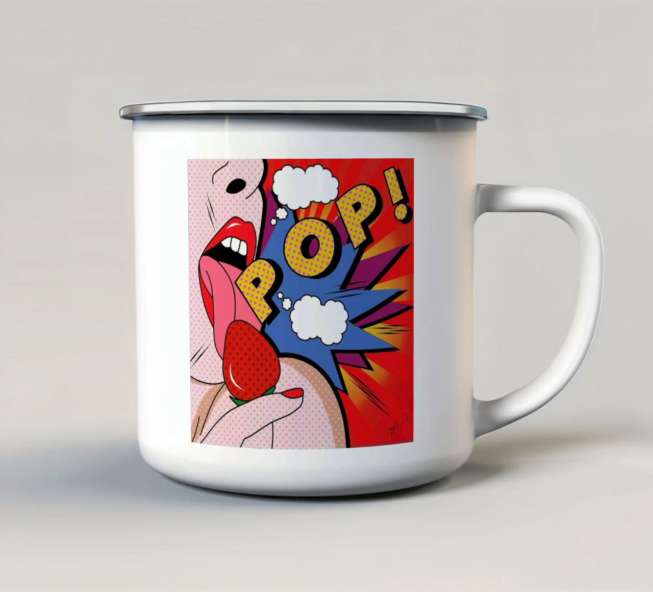 Pop tazza in smalto da Mark Ashkenazi