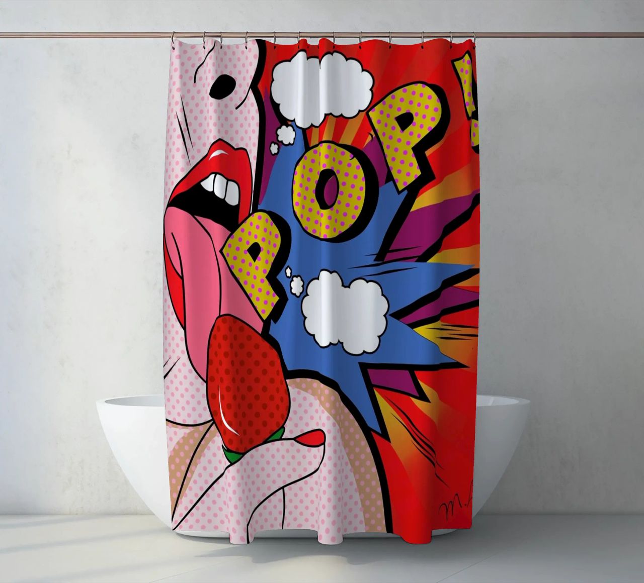 Pop shower curtain by Mark Ashkenazi