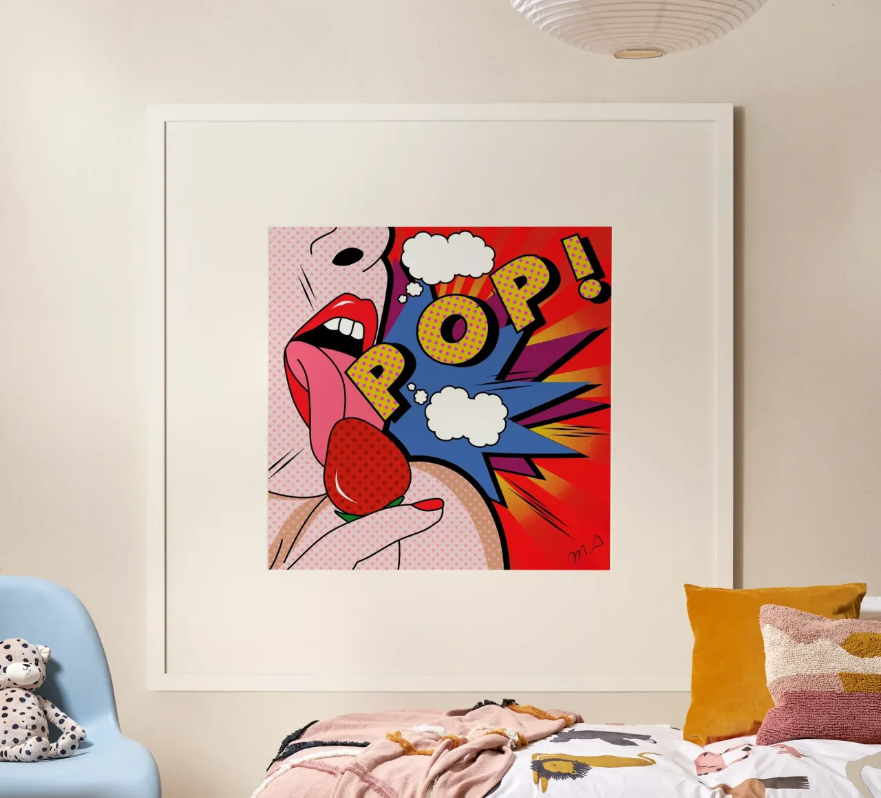 Pop poster with wooden frame by Mark Ashkenazi
