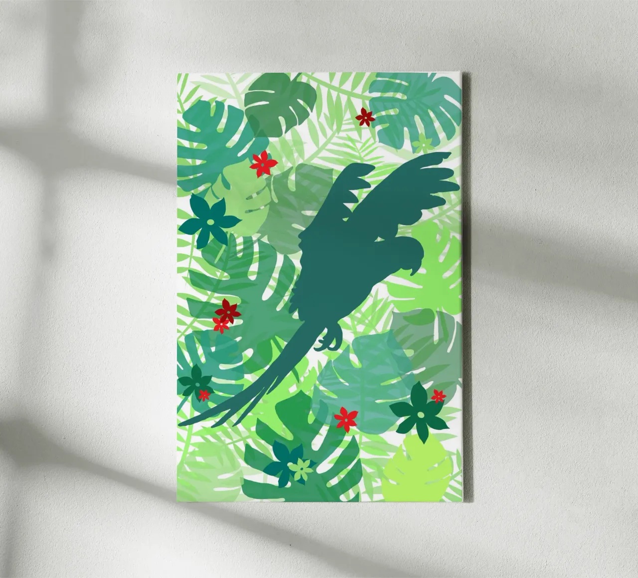Perroquet jungle canvas met Baklijst van alexiableu