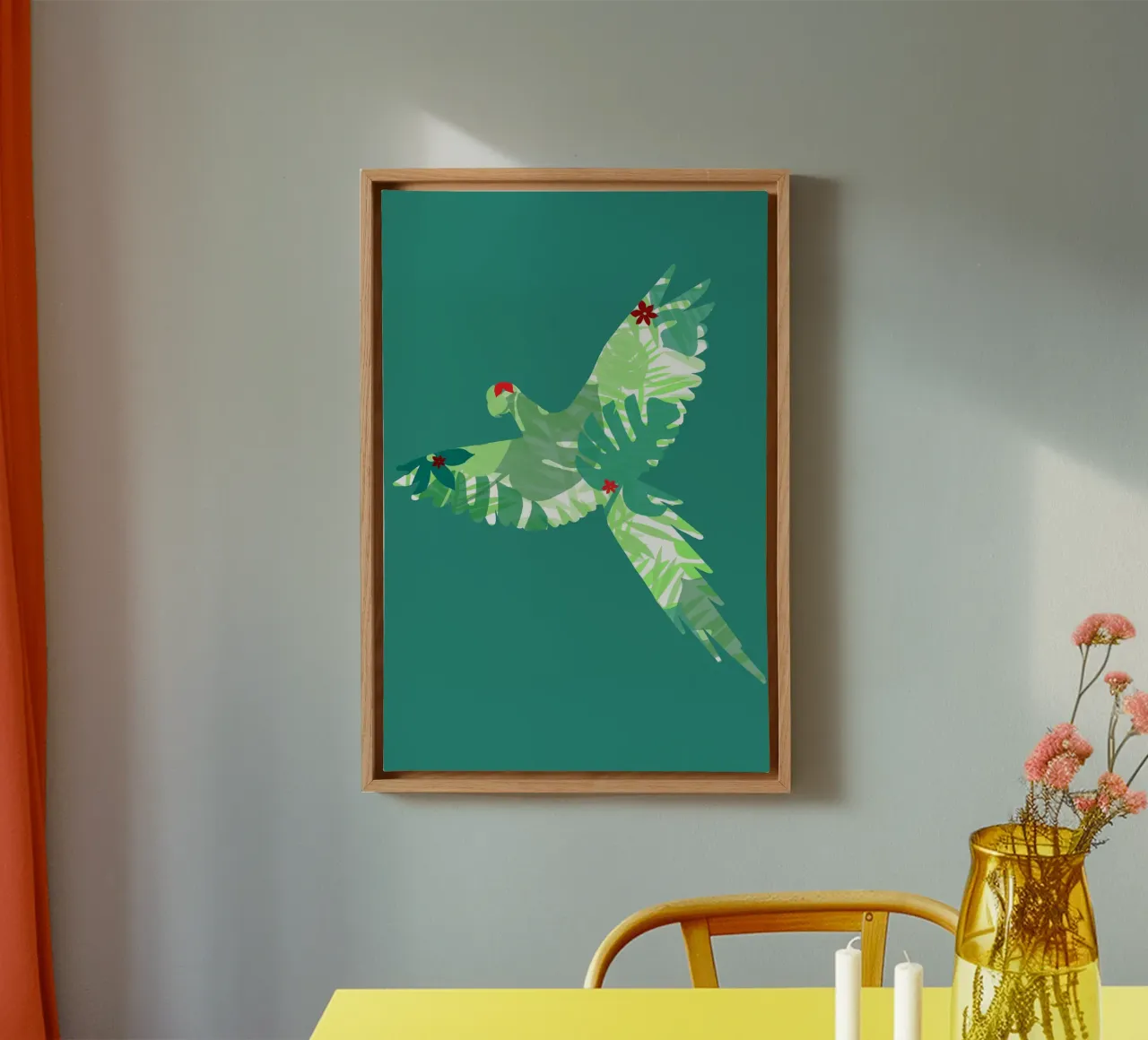 perroquet jungle 2 tela con Cornice a cassetta da alexiableu