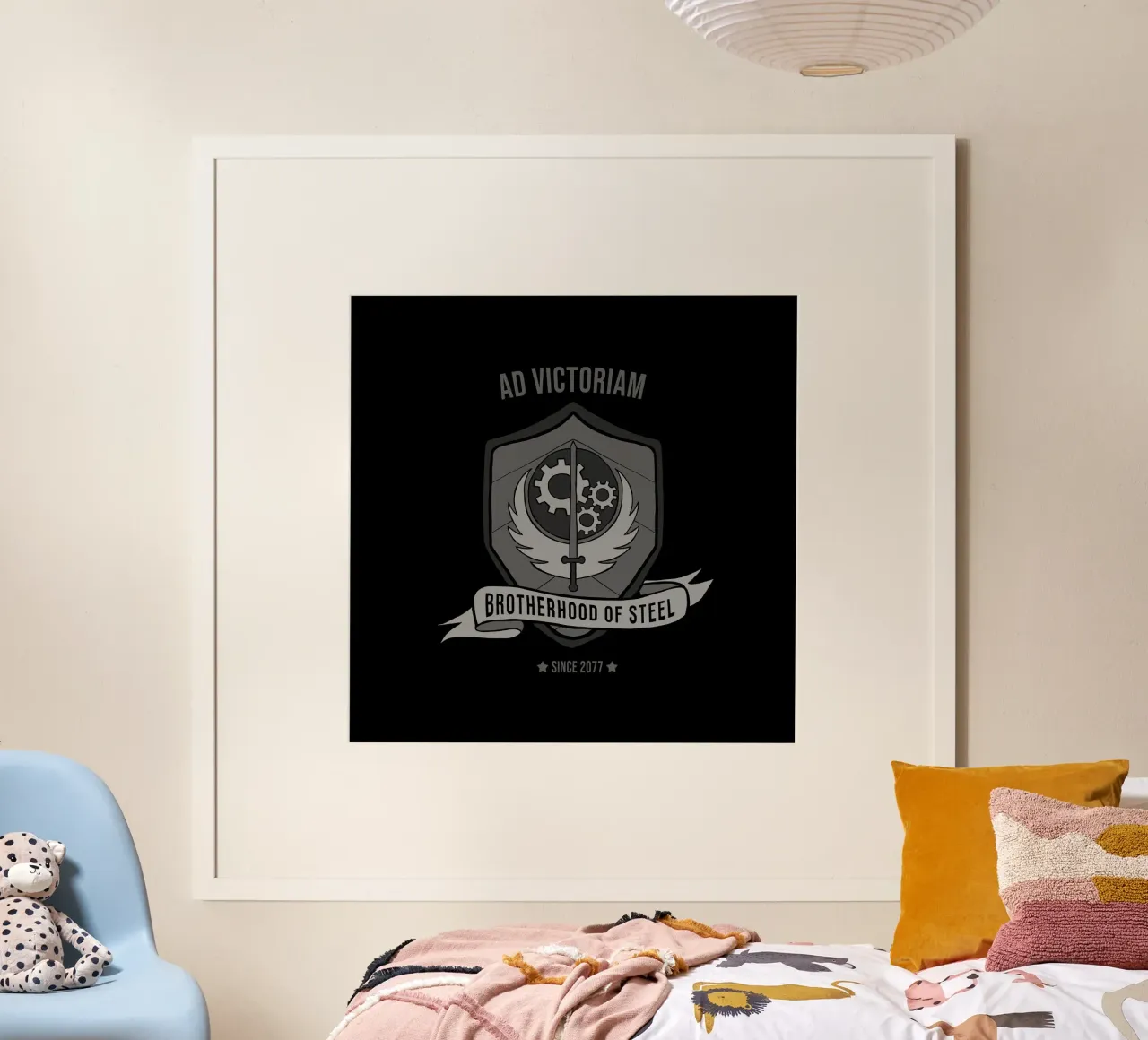 Fratellanza d'acciaio poster con telaio in legno da Loobs