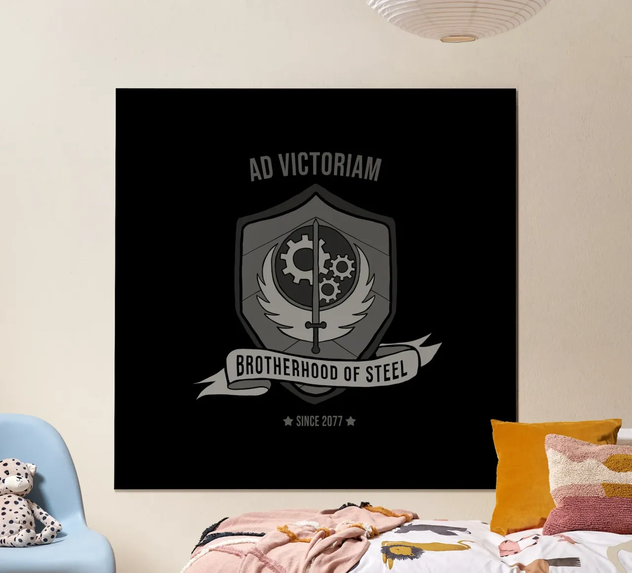 Fratellanza d'acciaio poster con telaio in legno da Loobs