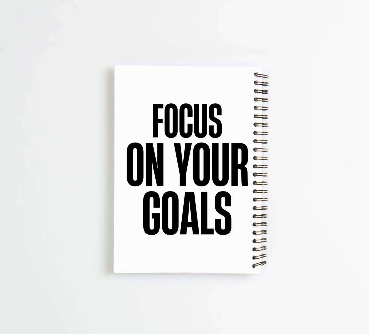 Focus on Your Goals - Motivational Typography Art spiral notebook by inspirational quote
