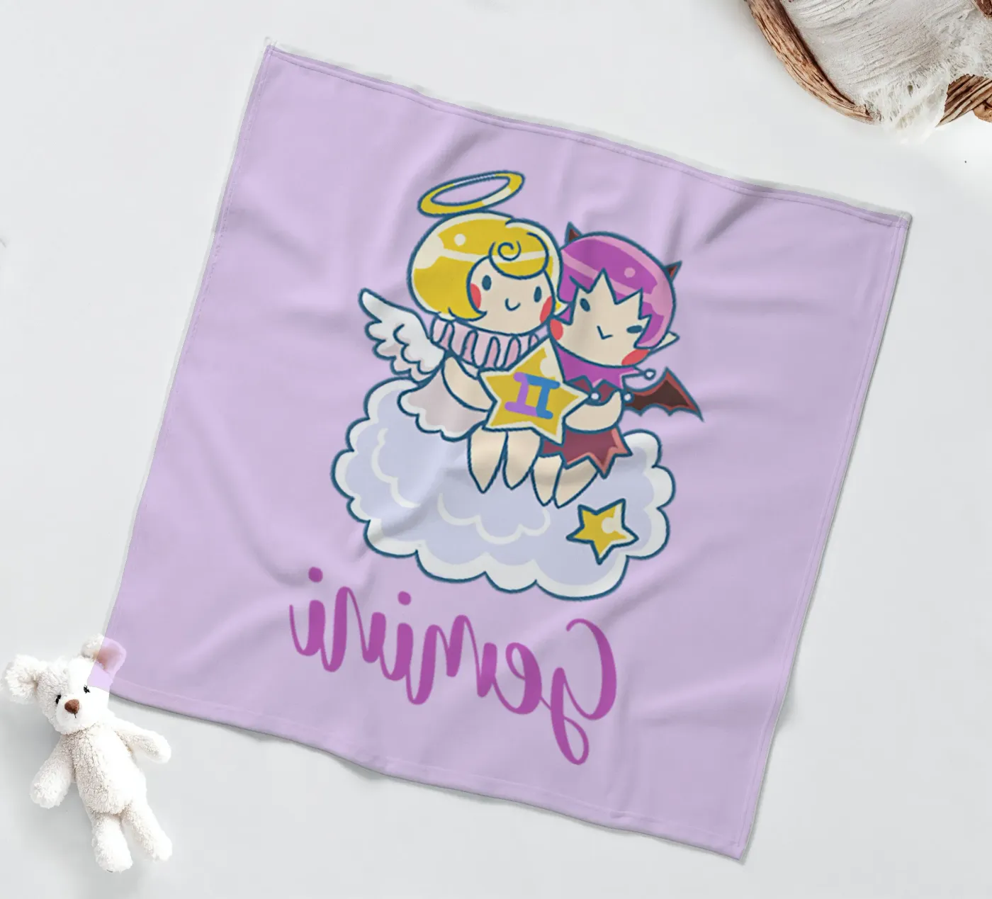 Gemini fleece blanket by Kiroiharu