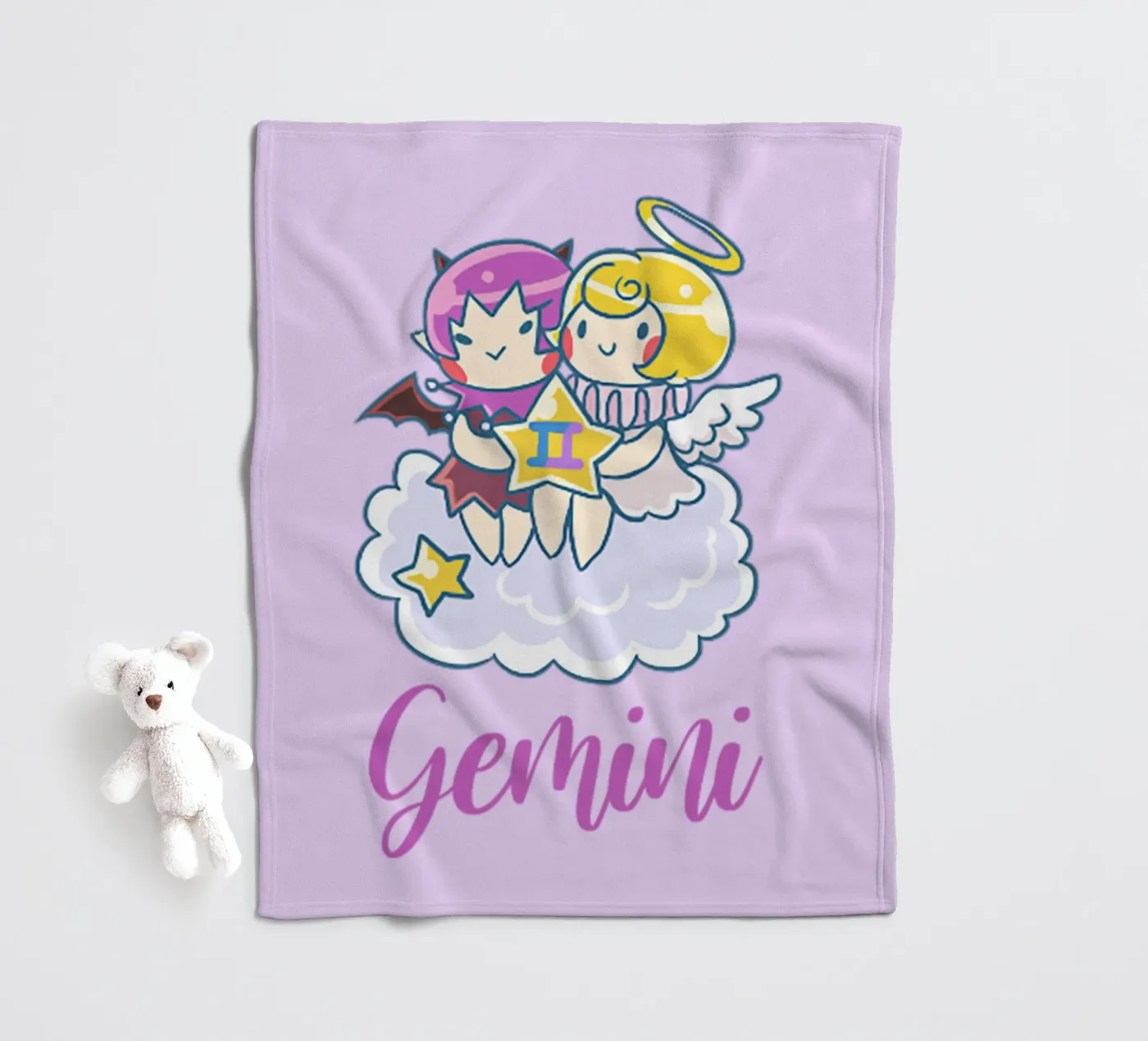 Gemini fleece blanket by Kiroiharu