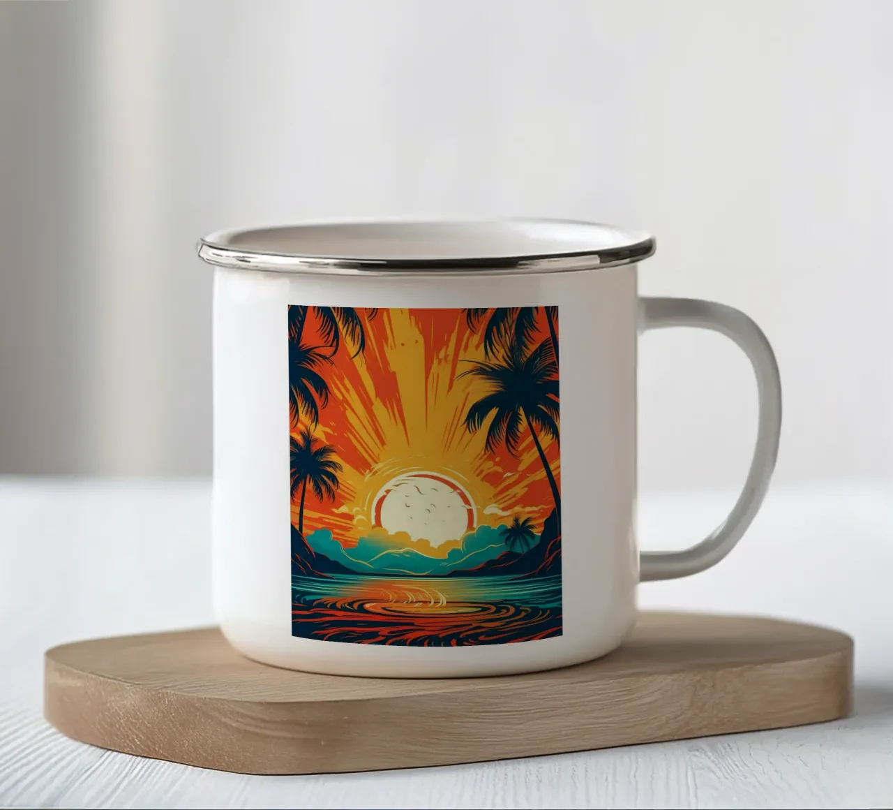 sunset tazza in smalto da saimo