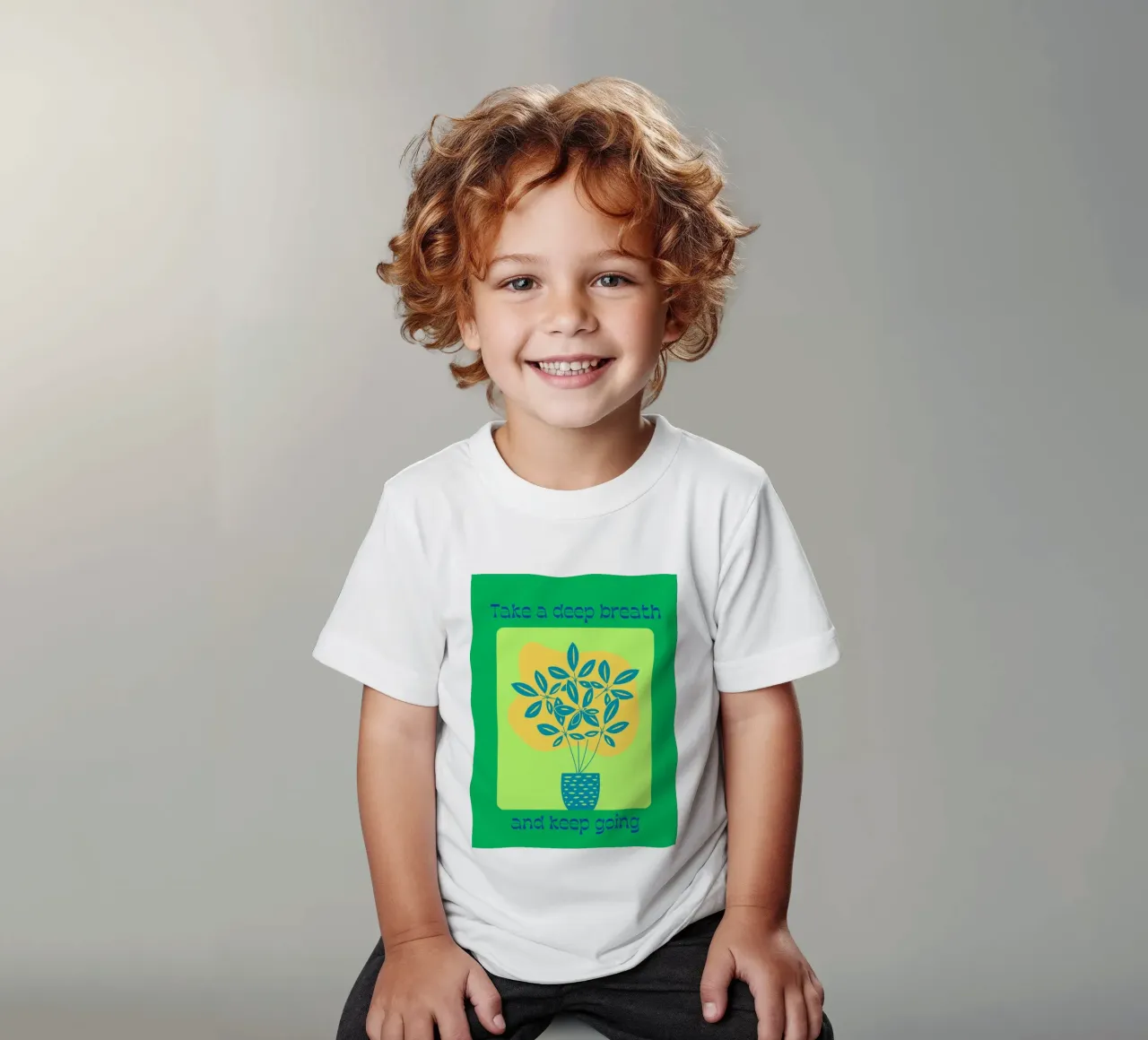 Take a Deep Breath and Keep Going kids t-shirt by inspirational quote