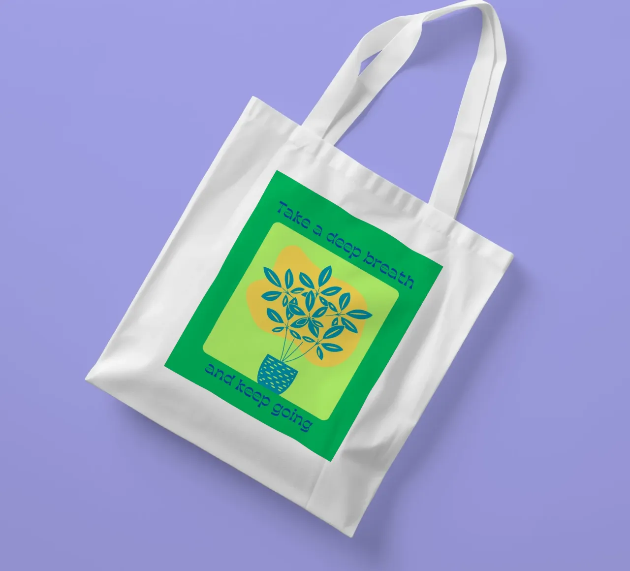 Respirate profondamente e continuate ad andare avanti borsa in juta da inspirational quote