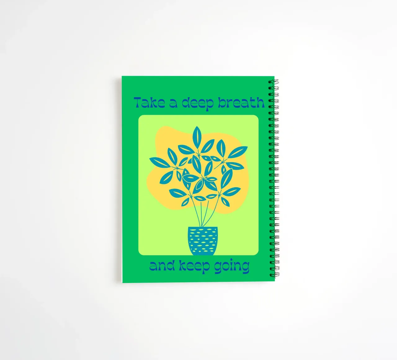 Take a Deep Breath and Keep Going spiral notebook by inspirational quote