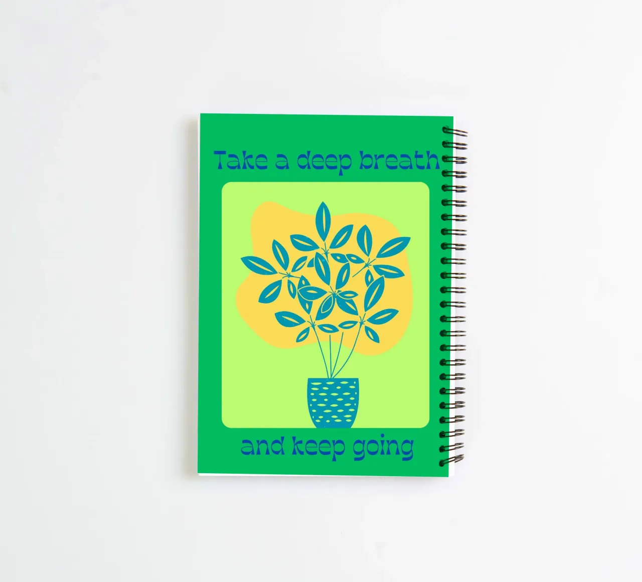 Take a Deep Breath and Keep Going spiral notebook by inspirational quote