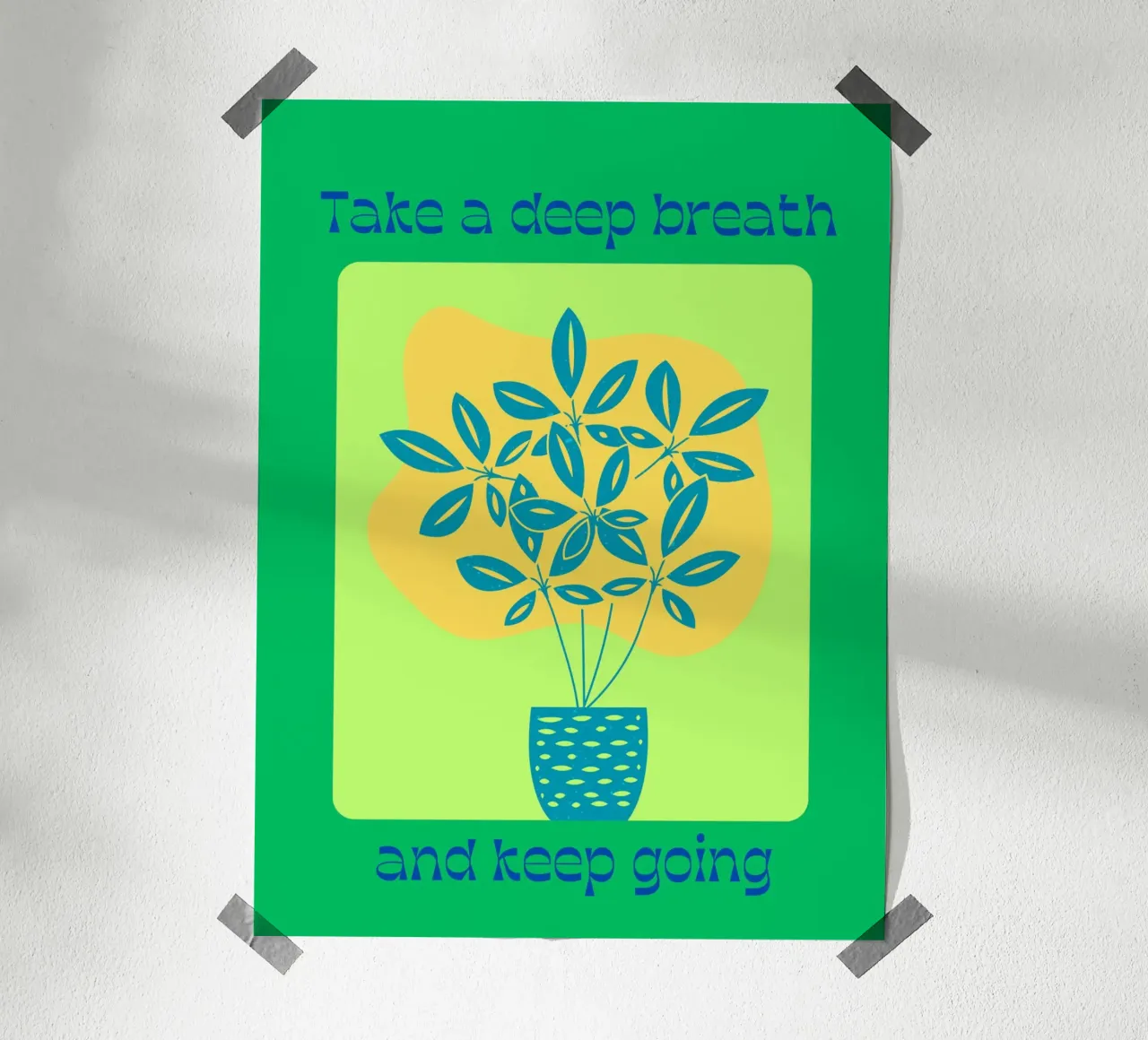 Respirez profondément et continuez à avancer poster de inspirational quote