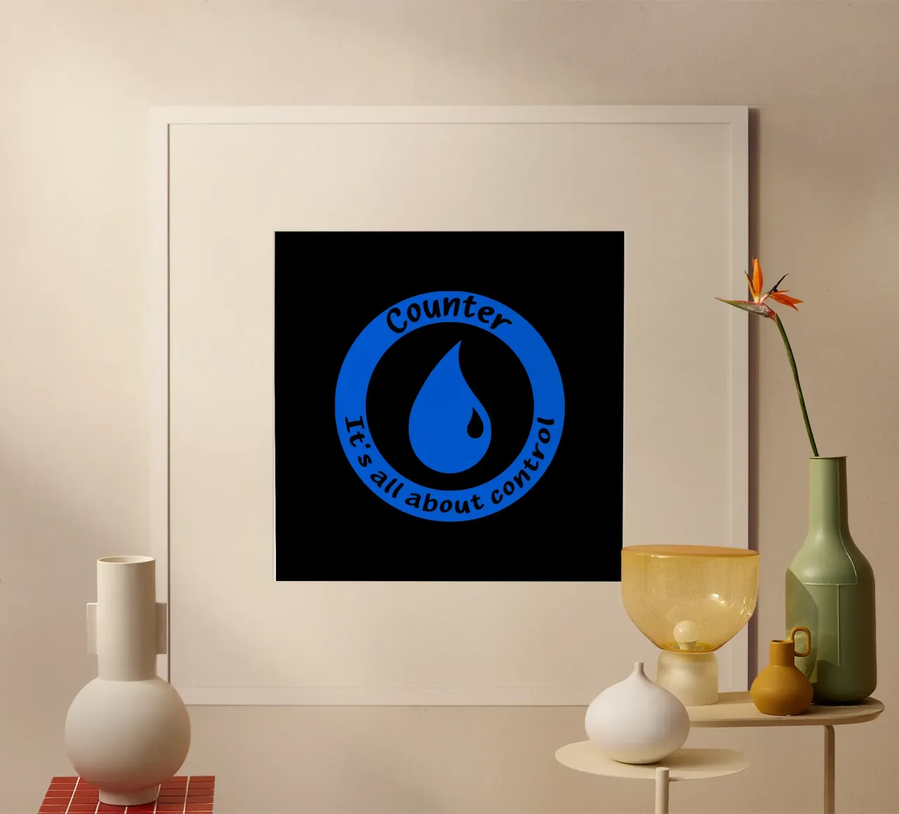 Le comptoir, c'est une question de contrôle poster avec cadre en plastique de Loobs