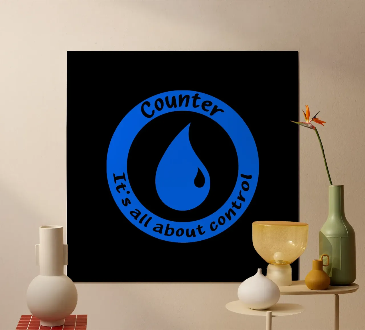 Le comptoir, c'est une question de contrôle poster avec cadre en plastique de Loobs