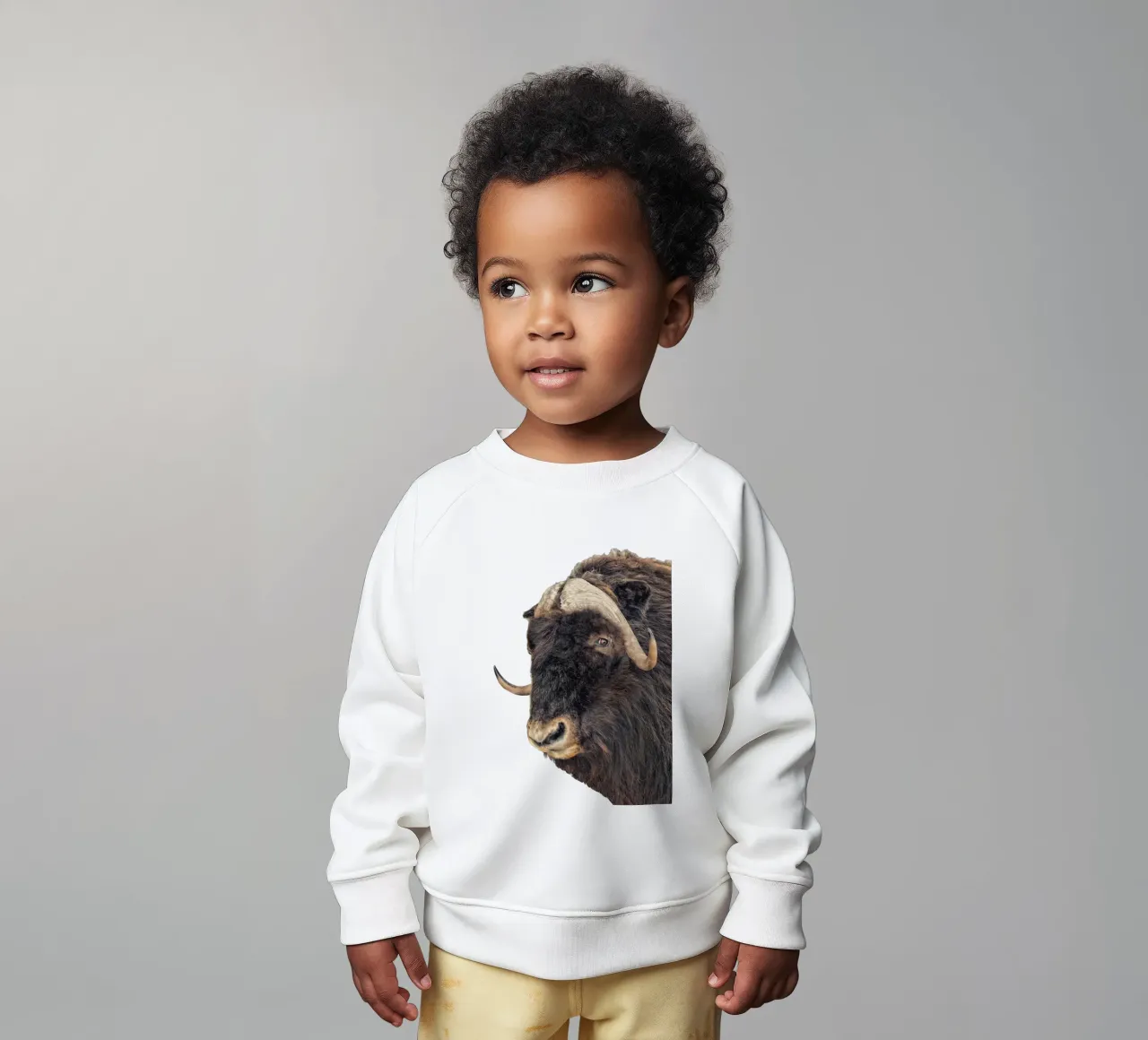 Majestic Power: Testa di Bisonte felpa neonato da Curious Collections by Marielle Leenders
