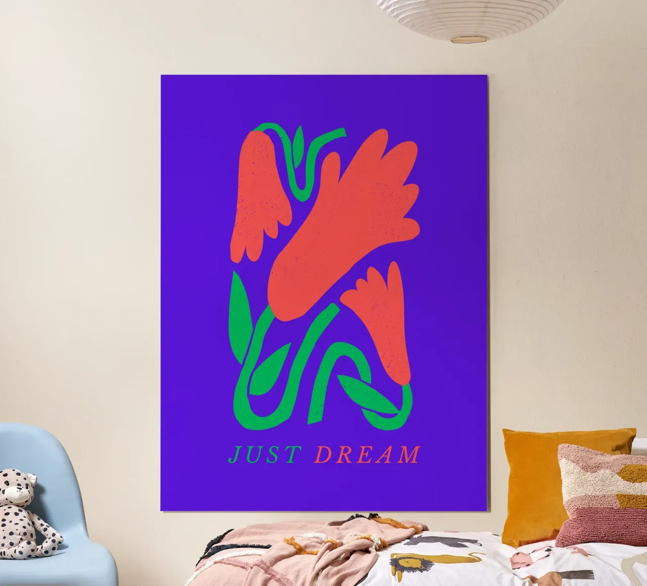 Einfach träumen Poster mit Holzrahmen von inspirational quote