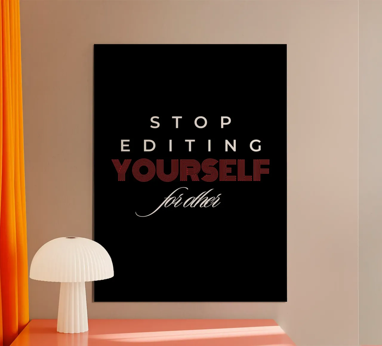 Smettete di modificare voi stessi poster con telaio in legno da inspirational quote