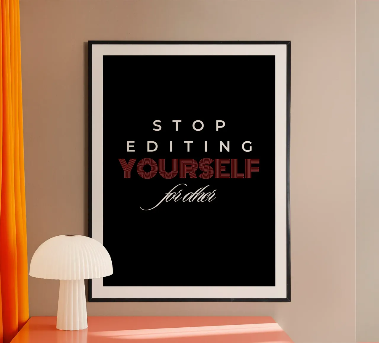 Smettete di modificare voi stessi poster con telaio in legno da inspirational quote