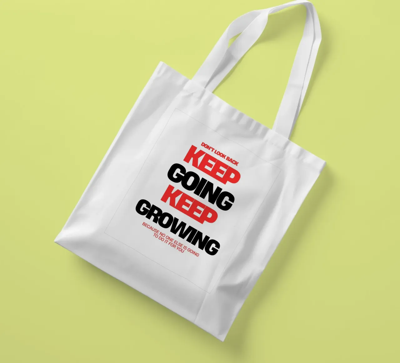 Continuare ad andare avanti, continuare a crescere borsa in juta da inspirational quote