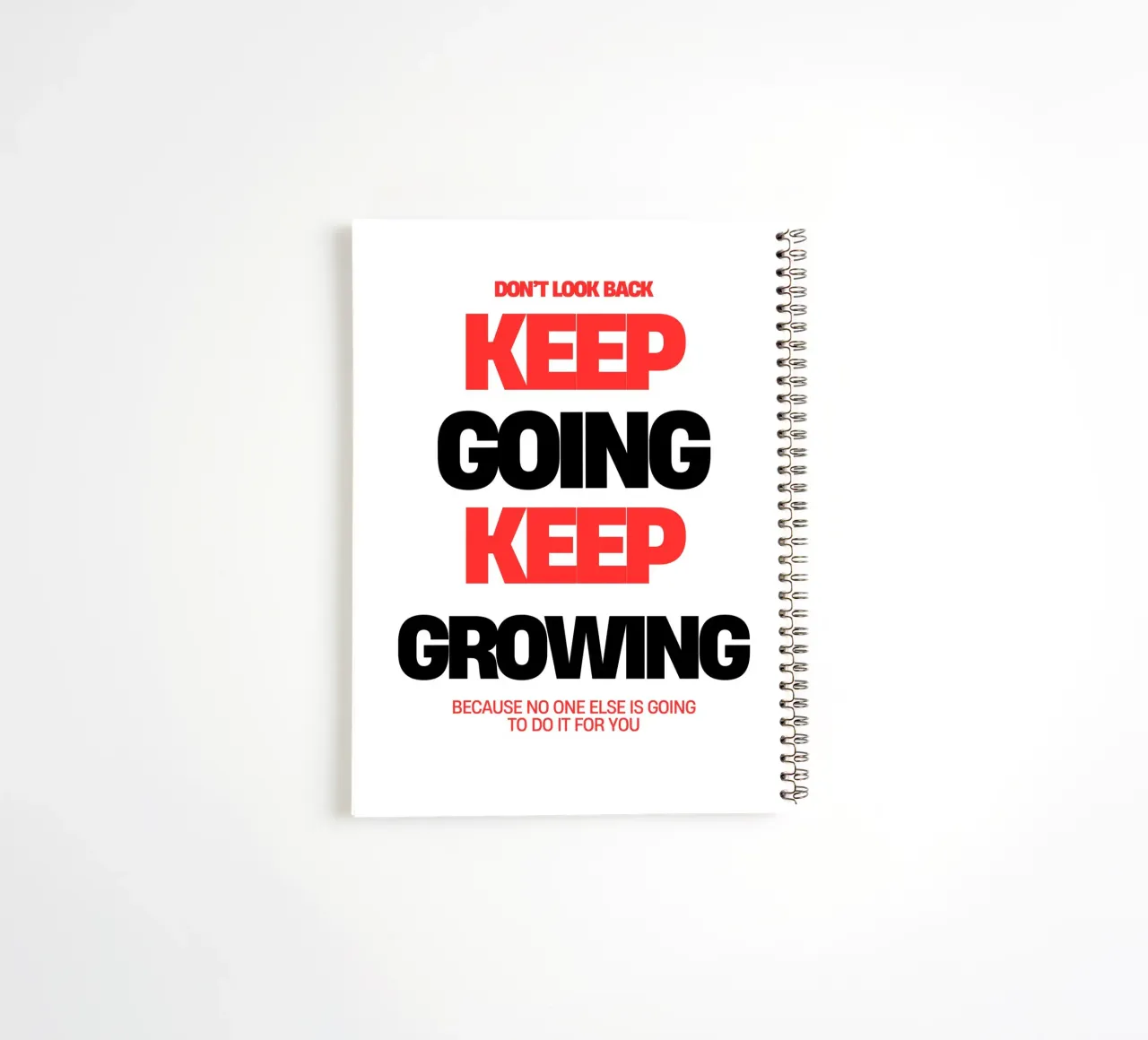 Keep Going, Keep Growing spiral notebook by inspirational quote