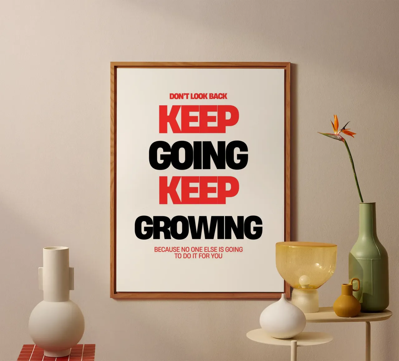 Continuare ad andare avanti, continuare a crescere alluminio dibond da inspirational quote