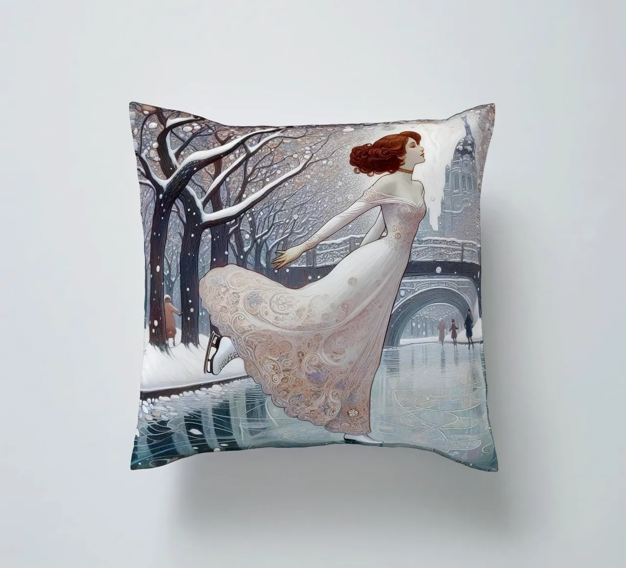 Dancing on Ice cuscino da Art-Nouveau-Dsg
