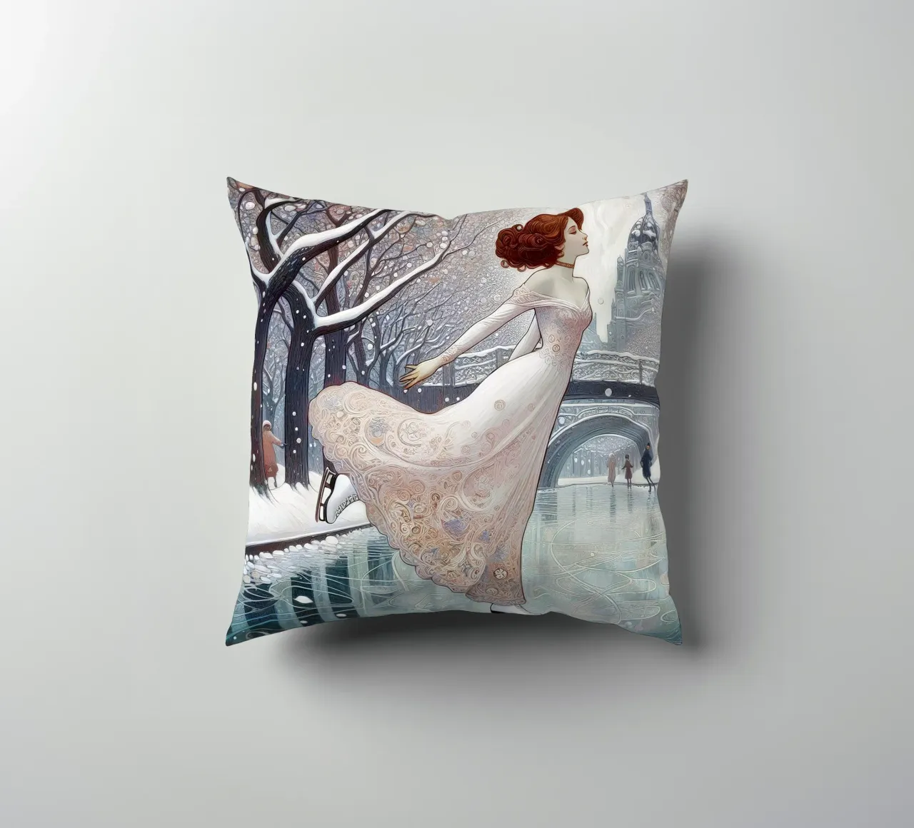 Dancing on Ice cuscino da Art-Nouveau-Dsg