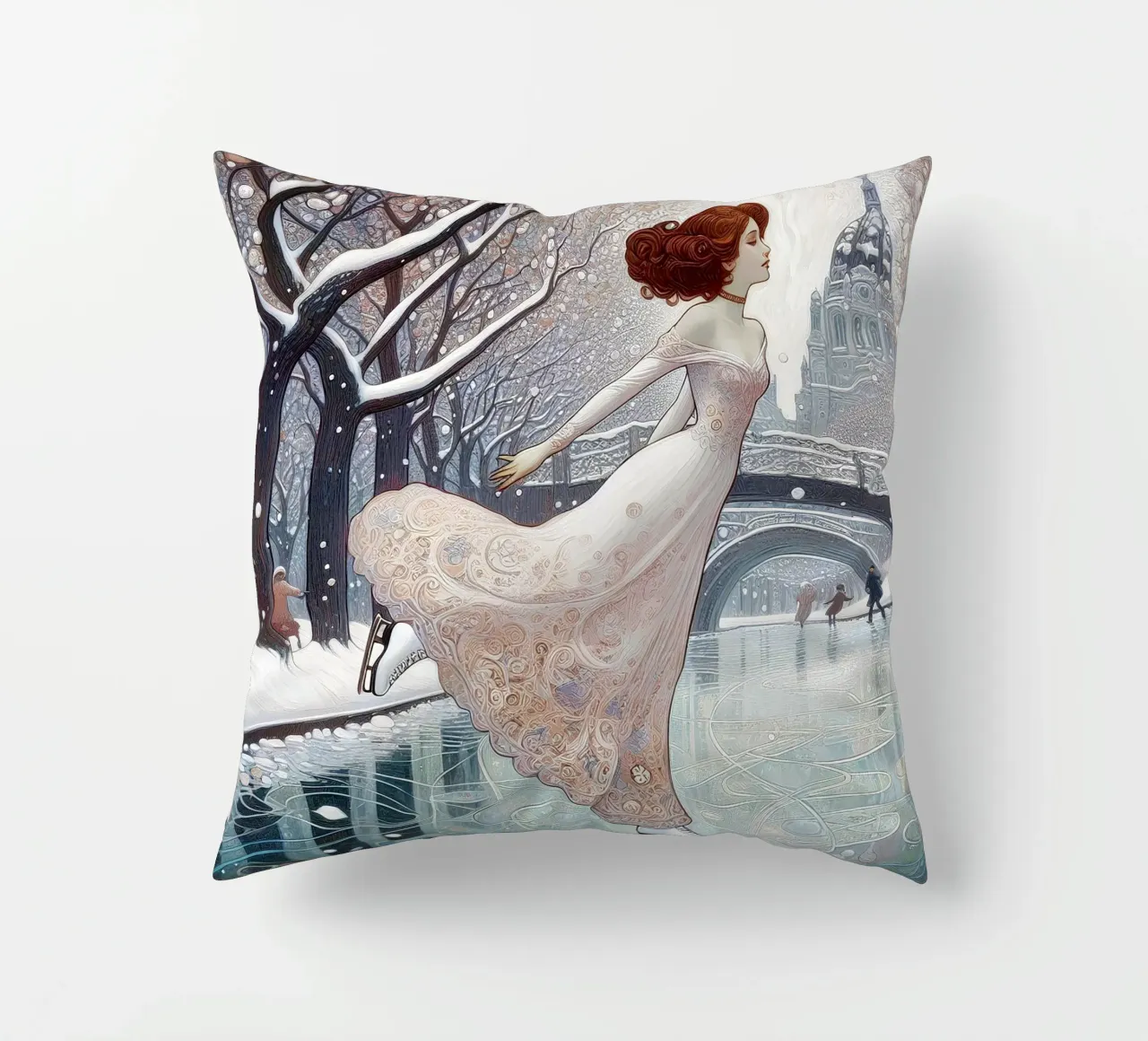 Dancing on Ice cuscino da Art-Nouveau-Dsg
