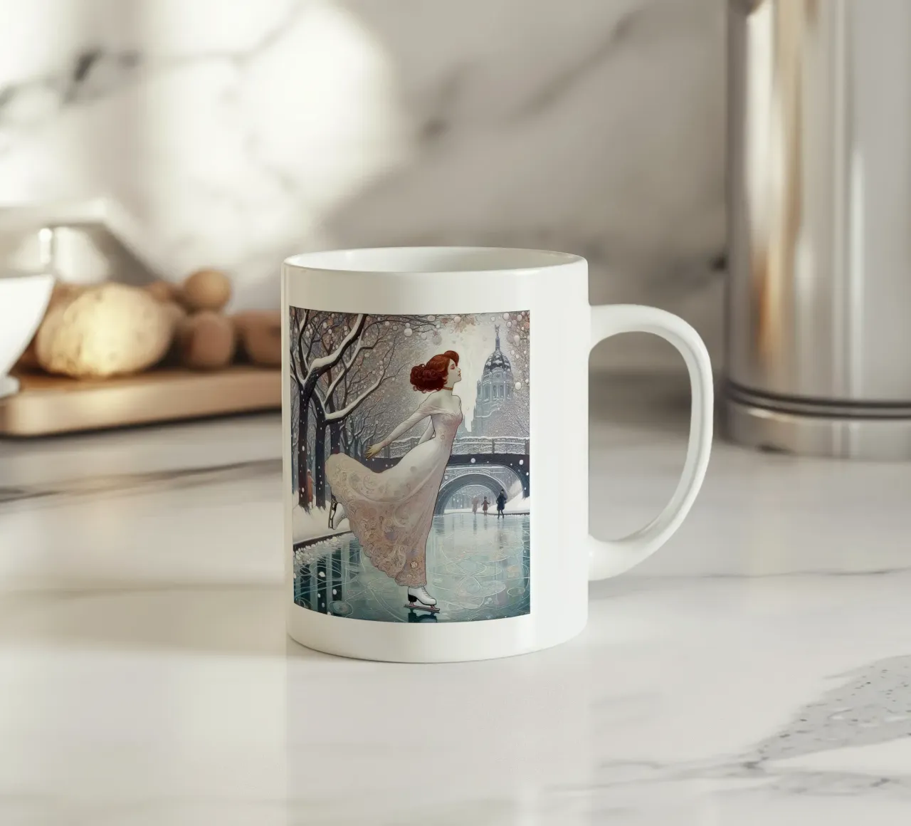 Dancing on Ice tazza in ceramica da Art-Nouveau-Dsg